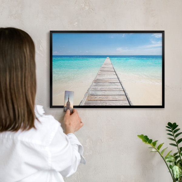 Wandbord voor magneten in een zwarte lijst Ocean Pier