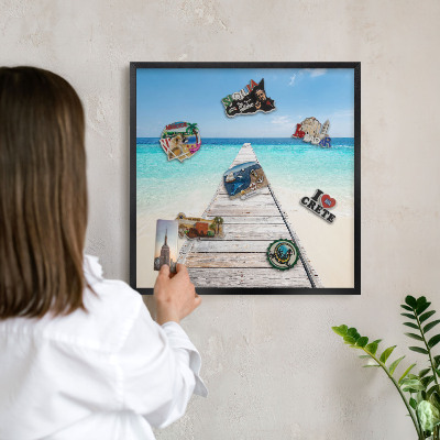 Wandbord voor magneten in een zwarte lijst Ocean Pier