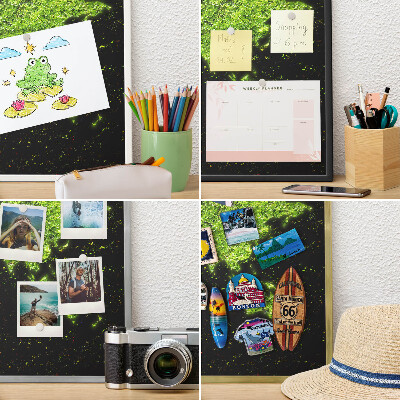 Wandbord voor magneten in een zwarte lijst Groene kaart