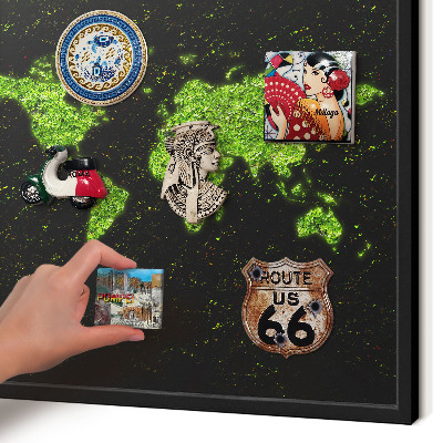 Wandbord voor magneten in een zwarte lijst Groene kaart