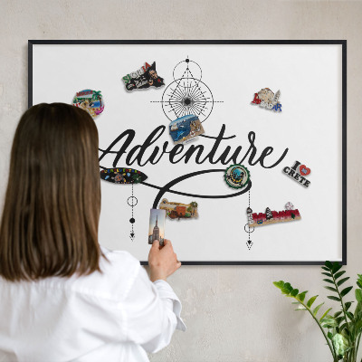 Wandbord voor magneten in een zwarte lijst Typografisch avontuur