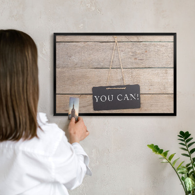 Wandbord voor magneten in een zwarte lijst Motivatie elke dag
