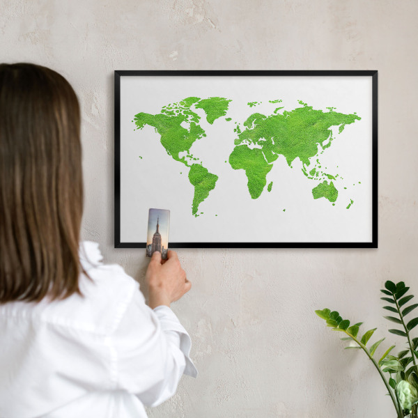 Wandbord voor magneten in een zwarte lijst Groene kaart