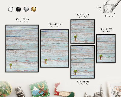 Wandbord voor magneten in een zwarte lijst Rustieke planken