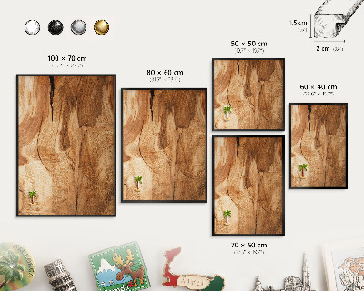 Wandbord voor magneten in een zwarte lijst Natuurlijk hout