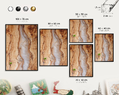 Metalen bord voor magneten met zwarte lijst Houten elegantie