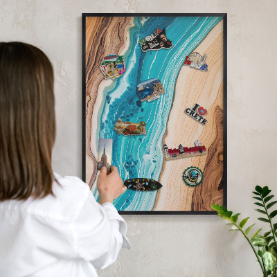 Wandbord voor magneten in een zwarte lijst Aardlagen