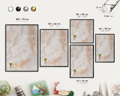 Wandbord voor magneten in een zwarte lijst Subtiele golven