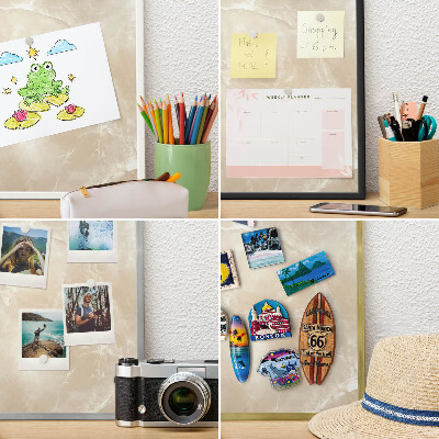 Wandbord voor magneten in een zwarte lijst Marmerpatroon