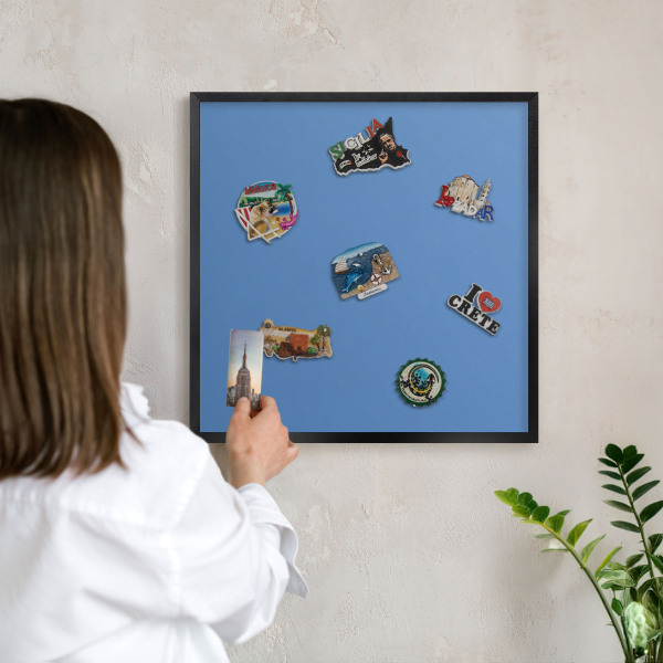 Wandbord voor magneten in een zwarte lijst Blauwe kleur