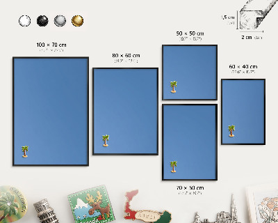 Wandbord voor magneten in een zwarte lijst Blauwe kleur