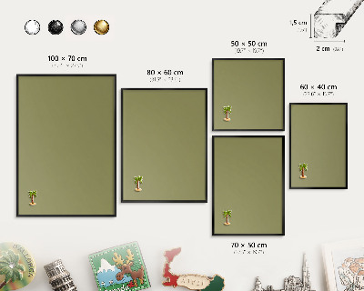 Wandbord voor magneten in een zwarte lijst Groen gras