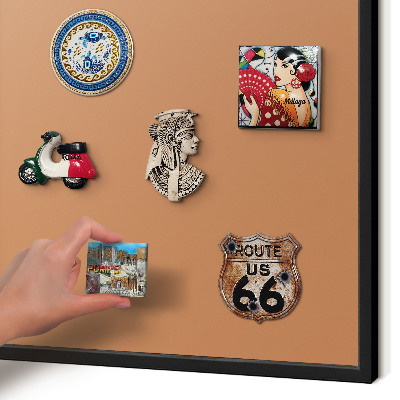 Wandbord voor magneten in een zwarte lijst Doffe oranje