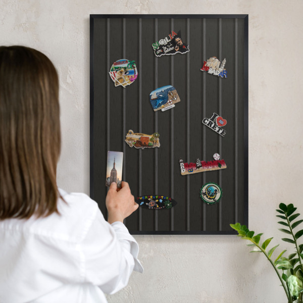 Wandbord voor magneten in een zwarte lijst Paneeltextuur