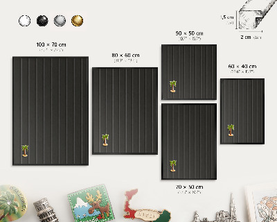 Wandbord voor magneten in een zwarte lijst Paneeltextuur