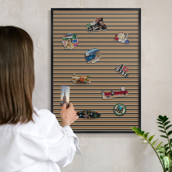 Wandbord voor magneten in een zwarte lijst Geometrisch patroon