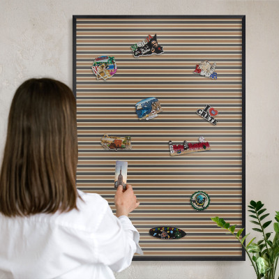 Wandbord voor magneten in een zwarte lijst Geometrisch patroon
