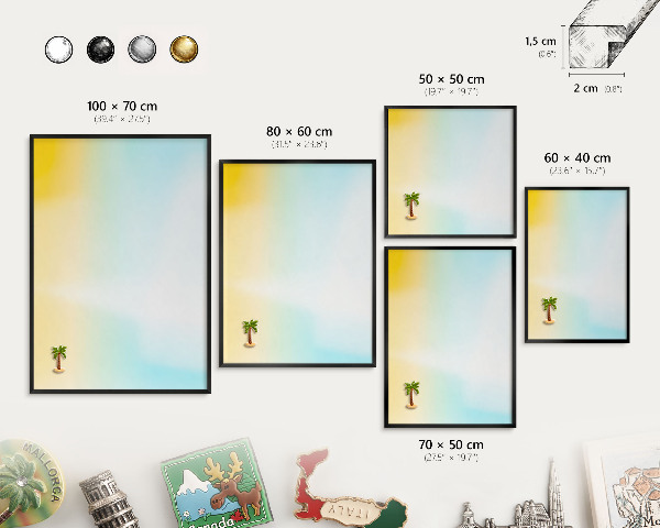 Wandbord voor magneten in een zwarte lijst Pastel ontspanning