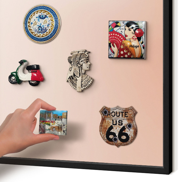 Metalen bord voor magneten met zwarte lijst Pastel Charm