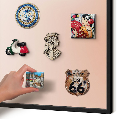 Metalen bord voor magneten met zwarte lijst Pastel Charm