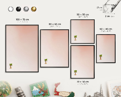 Metalen bord voor magneten met zwarte lijst Pastel Charm