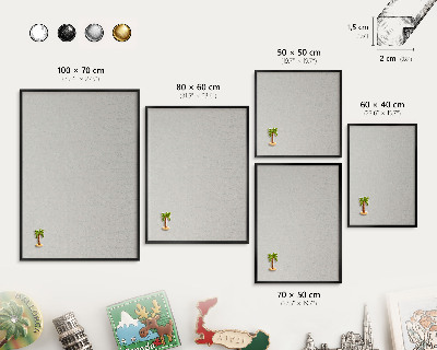Wandbord voor magneten in een zwarte lijst Plantenpatroon
