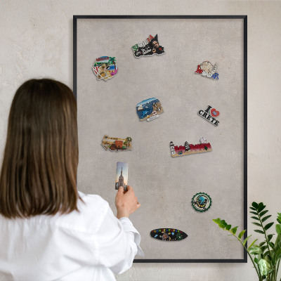 Wandbord voor magneten in een zwarte lijst Neutrale elegantie