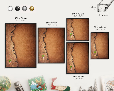 Wandbord voor magneten in een zwarte lijst Houtstructuur