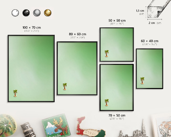 Wandbord voor magneten in een zwarte lijst Groene harmonie