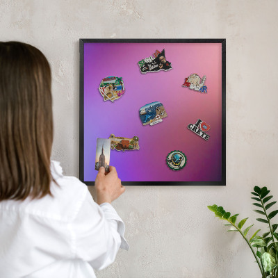 Wandbord voor magneten in een zwarte lijst Kleuren van harmonie