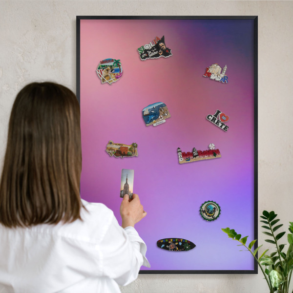 Wandbord voor magneten in een zwarte lijst Kleuren van harmonie