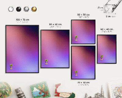 Wandbord voor magneten in een zwarte lijst Kleuren van harmonie