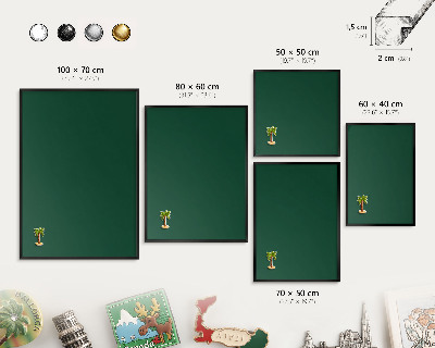 Wandbord voor magneten in een zwarte lijst Flesgroen