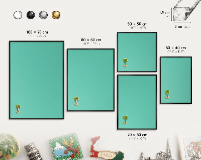 Wandbord voor magneten in een zwarte lijst Sterke munt