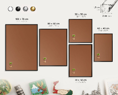 Wandbord voor magneten in een zwarte lijst Donkeroranje