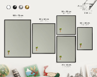 Wandbord voor magneten in een zwarte lijst Warmgrijs