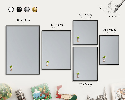 Wandbord voor magneten in een zwarte lijst Lichtgrijs