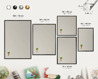 Wandbord voor magneten in een zwarte lijst Warme steen