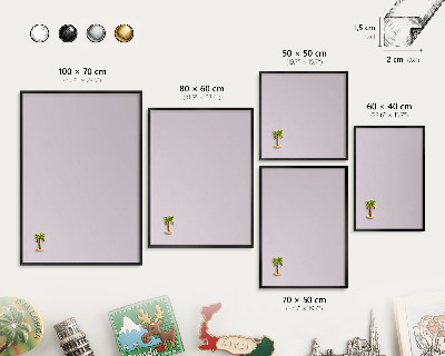 Wandbord voor magneten in een zwarte lijst Licht lila