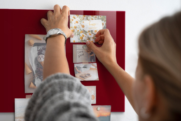 Magnetisch bord Bordeauxrode kleur