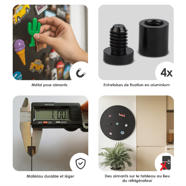 Magneetbord voor souvenir magneten ronde zwarte uitvoering