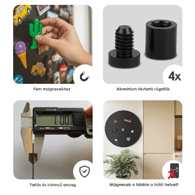 Magneetbord voor souvenir magneten ronde zwarte uitvoering