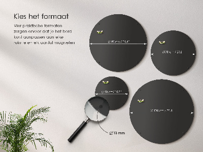 Magneetbord voor souvenir magneten ronde zwarte uitvoering