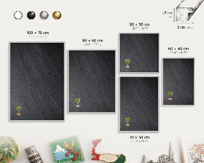 Magneetbord voor souvenir magneten met zilveren lijst Grijze textuur