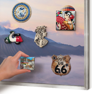 Decoratief metalen magneetbord in een zilveren lijst Hemelreis