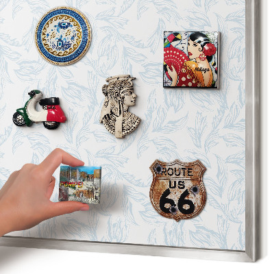 Magneetbord voor souvenir magneten met zilveren lijst Licht thema
