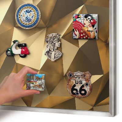 Magneetbord voor souvenir magneten met zilveren lijst Warme geometrie