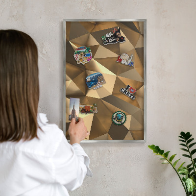 Magneetbord voor souvenir magneten met zilveren lijst Warme geometrie