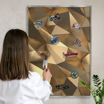 Magneetbord voor souvenir magneten met zilveren lijst Warme geometrie