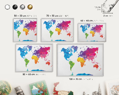 Magneetbord voor souvenir magneten met zilveren lijst Kleurenkaart